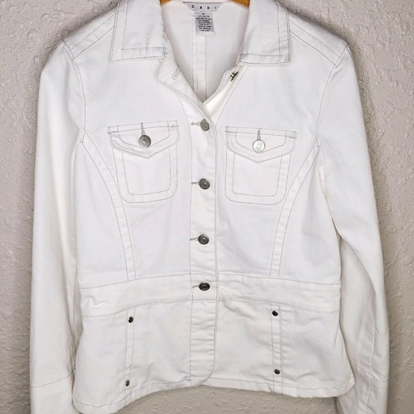 CAbi Jackets & Blazers - CAbi Small white denim button down jacket